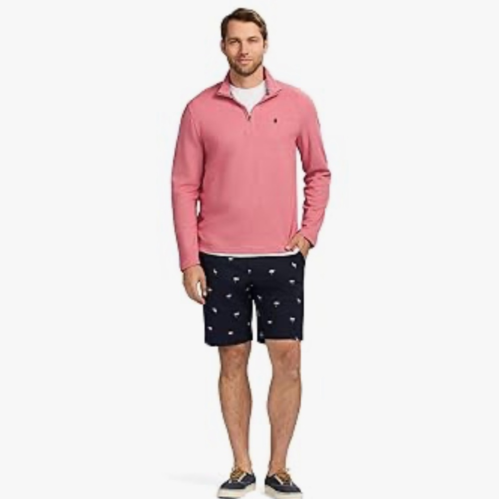 Izod Performance Quarter Zip Rose Pink Pullover Long Sleeve Shirt